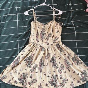 Floral Print Dress with Spaghetti Straps